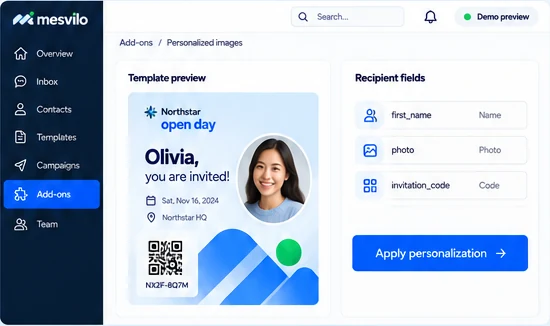 Personalized Image — how it works, demo data