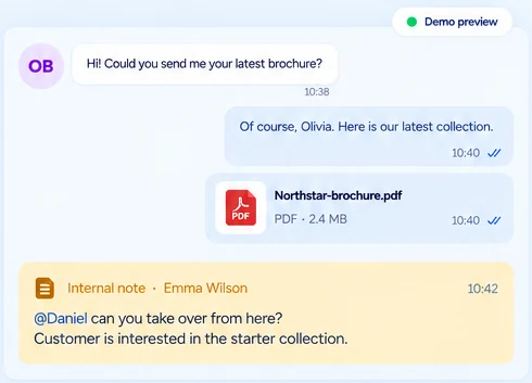 Shared inbox — how it works, demo data